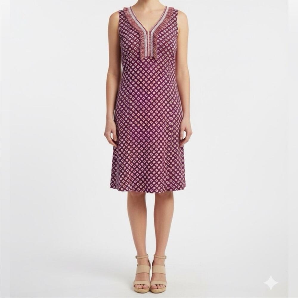 J. McLaughlin Catalina Cloth Lola Fringe Sleeveless Dress Size L